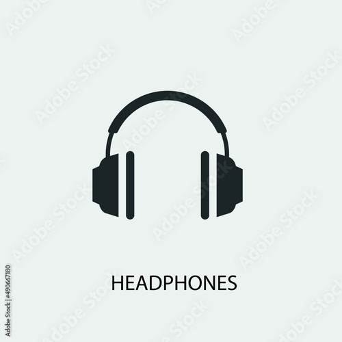 Headphones vector icon illustration sign