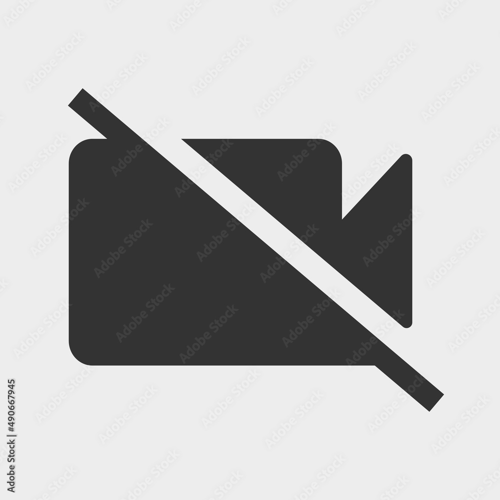 No video camera vector icon illustration sign No video camera vector icon illustration sign