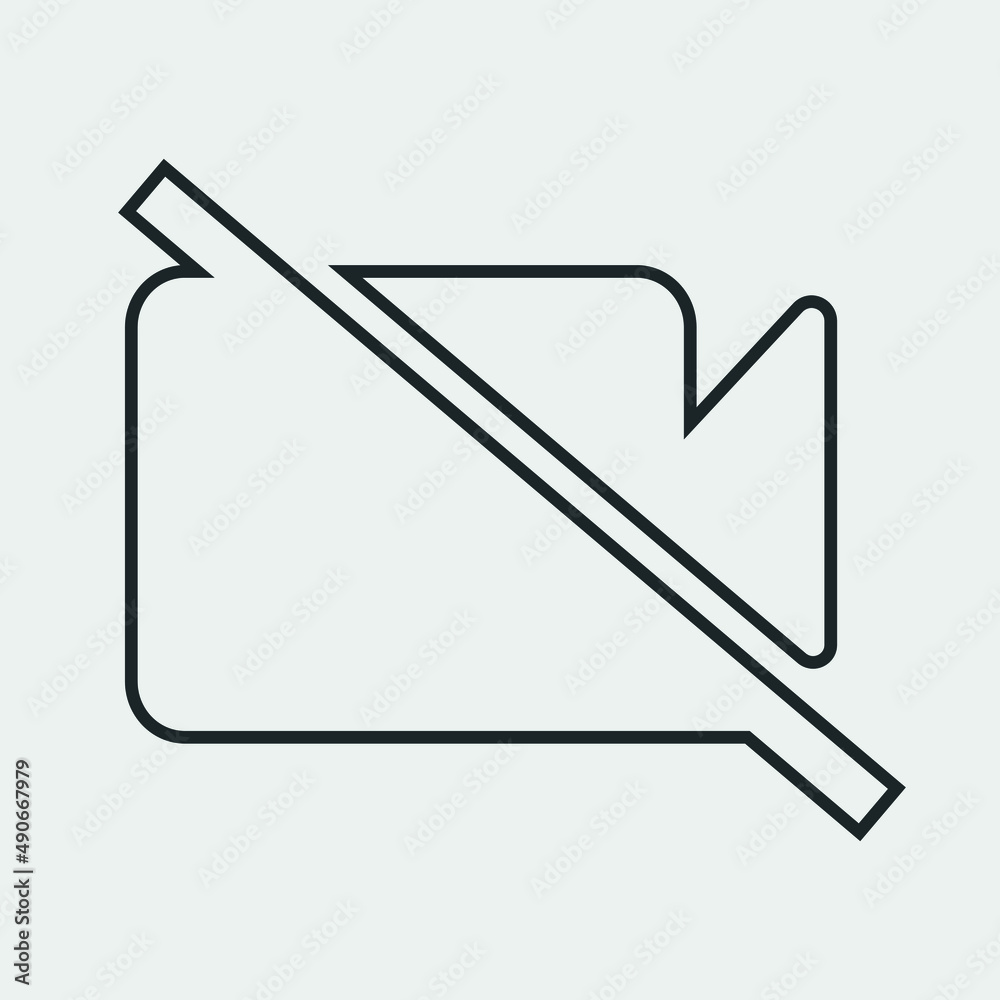 No video camera vector icon illustration sign No video camera vector icon illustration sign