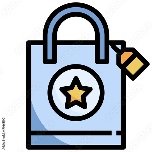 SHOPPONG BAG filled outline icon,linear,outline,graphic,illustration photo