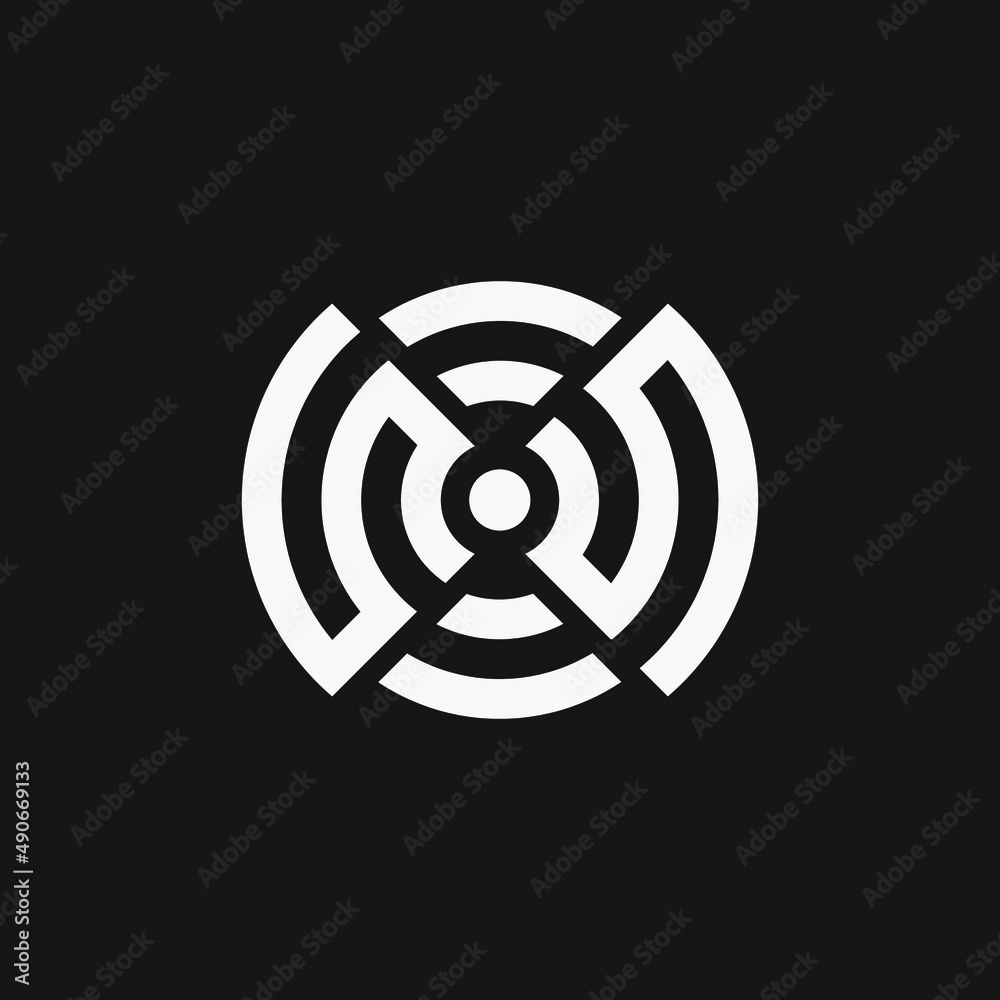 Initial letter SS in circle monogram logo. Initial letter SS in circle monogram logo.