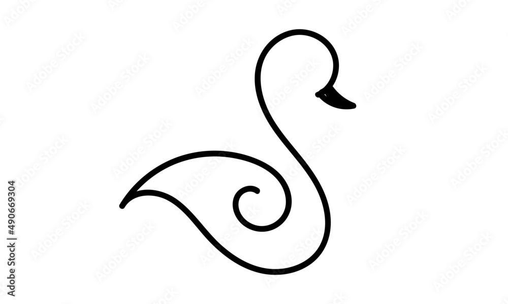 Fototapeta premium Bird drawing. element isolated on white background for decorative element. Vector illustration.