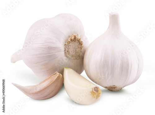 garlic isolated on white background with cutting path.