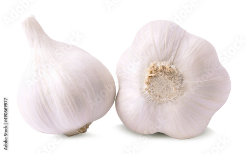 garlic isolated on white background with cutting path.