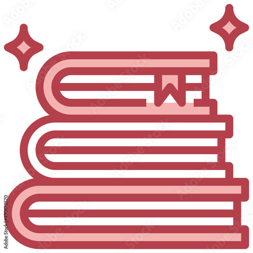 BOOKS red line icon,linear,outline,graphic,illustration
