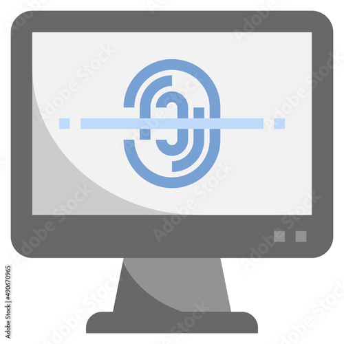 COMPUTER flat icon,linear,outline,graphic,illustration