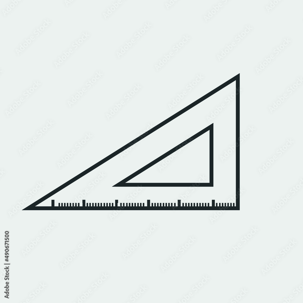 Triangle ruler vector icon illustration sign Triangle ruler vector icon illustration sign