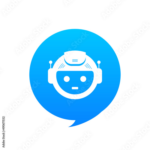 Chatbot icon concept, chat bot or chatterbot. Robot Virtual Assistance Of Website Or Mobile Applications. Vector illustration