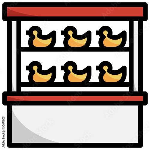 DUCK filled outline icon linear outline graphic illustration