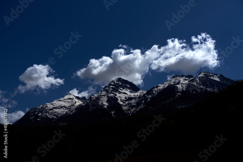 Mountain summer landscape, blue sky, sochi russia