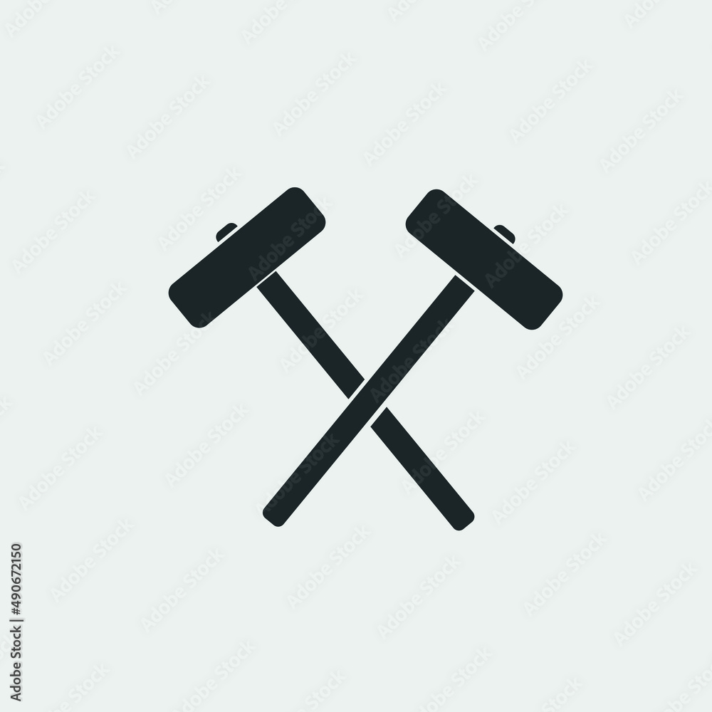 Hammer vector icon illustration sign Hammer vector icon illustration sign