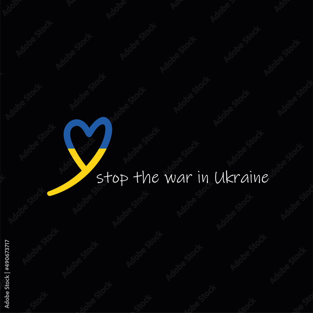 Obraz premium Banner Stop the war in Ukraine / flag Ukraine