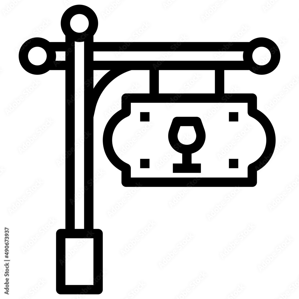 SIGNBOARD line icon,linear,outline,graphic,illustration SIGNBOARD line icon,linear,outline,graphic,illustration