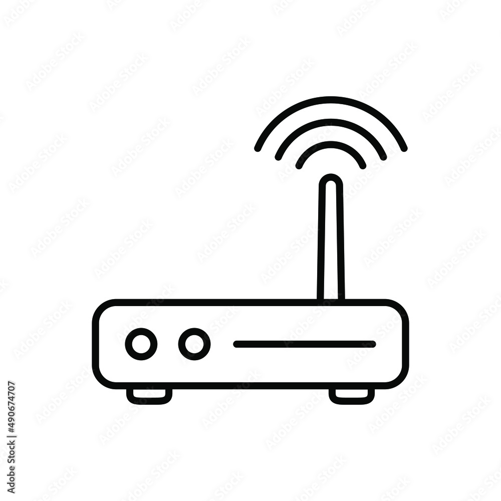 Router line icon. Router related signal icon isolated, wifi router. Router line icon. Router related signal icon isolated, wifi router.