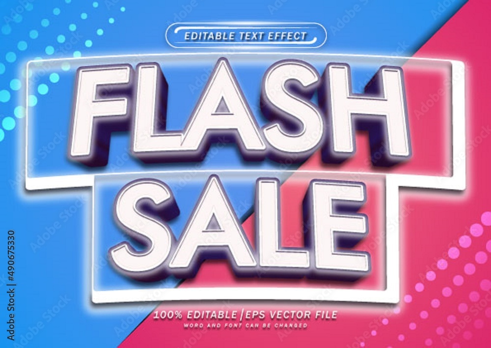 3d flash sale text editable effect