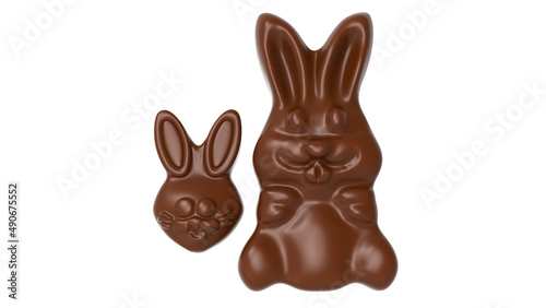 rabbit mold chocolate. 3D Rendering