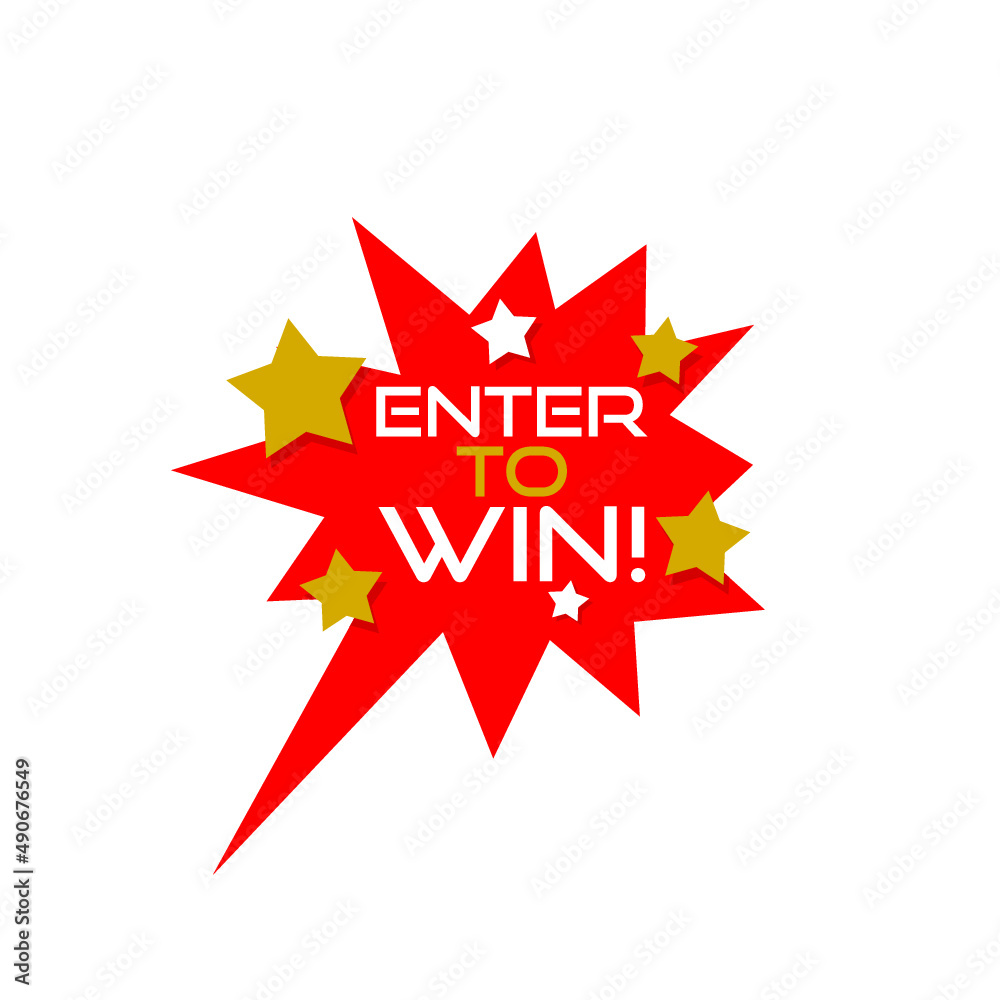 Enter to win sign icon isolated on white background Enter to win sign icon isolated on white background