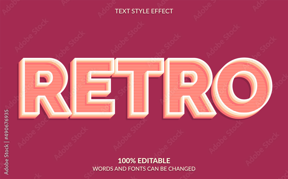 Editable Text Effect, Retro Text Style Editable Text Effect, Retro Text Style
