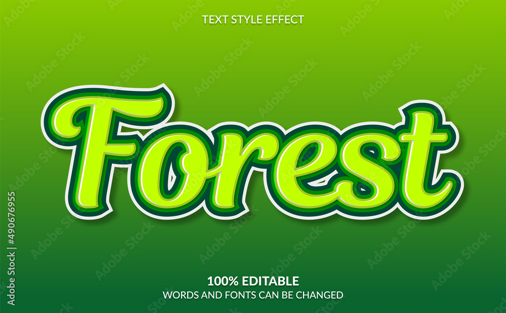 Editable Text Effect, Forest Text Style Editable Text Effect, Forest Text Style