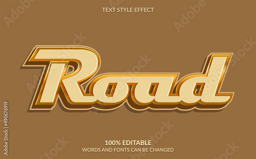 Editable Text Effect, Road Text Style	