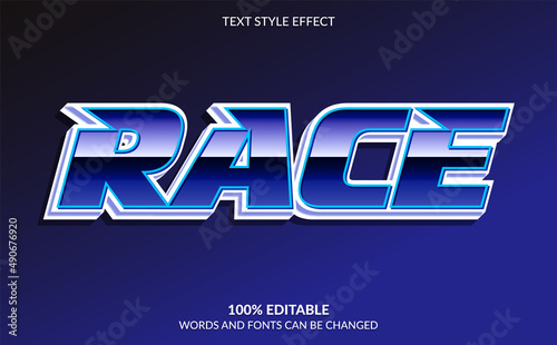 Editable Text Effect, Race Text Style	