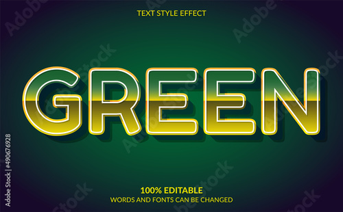 Editable Text Effect, Green Text Style	
