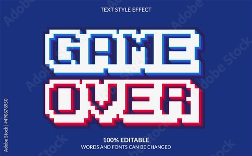 Editable Text Effect, Game Over Text Style	