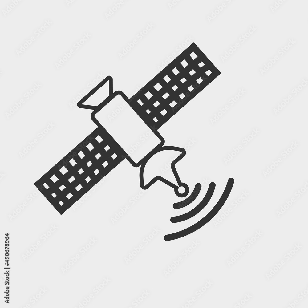 Obraz premium Satellite vector icon illustration sign