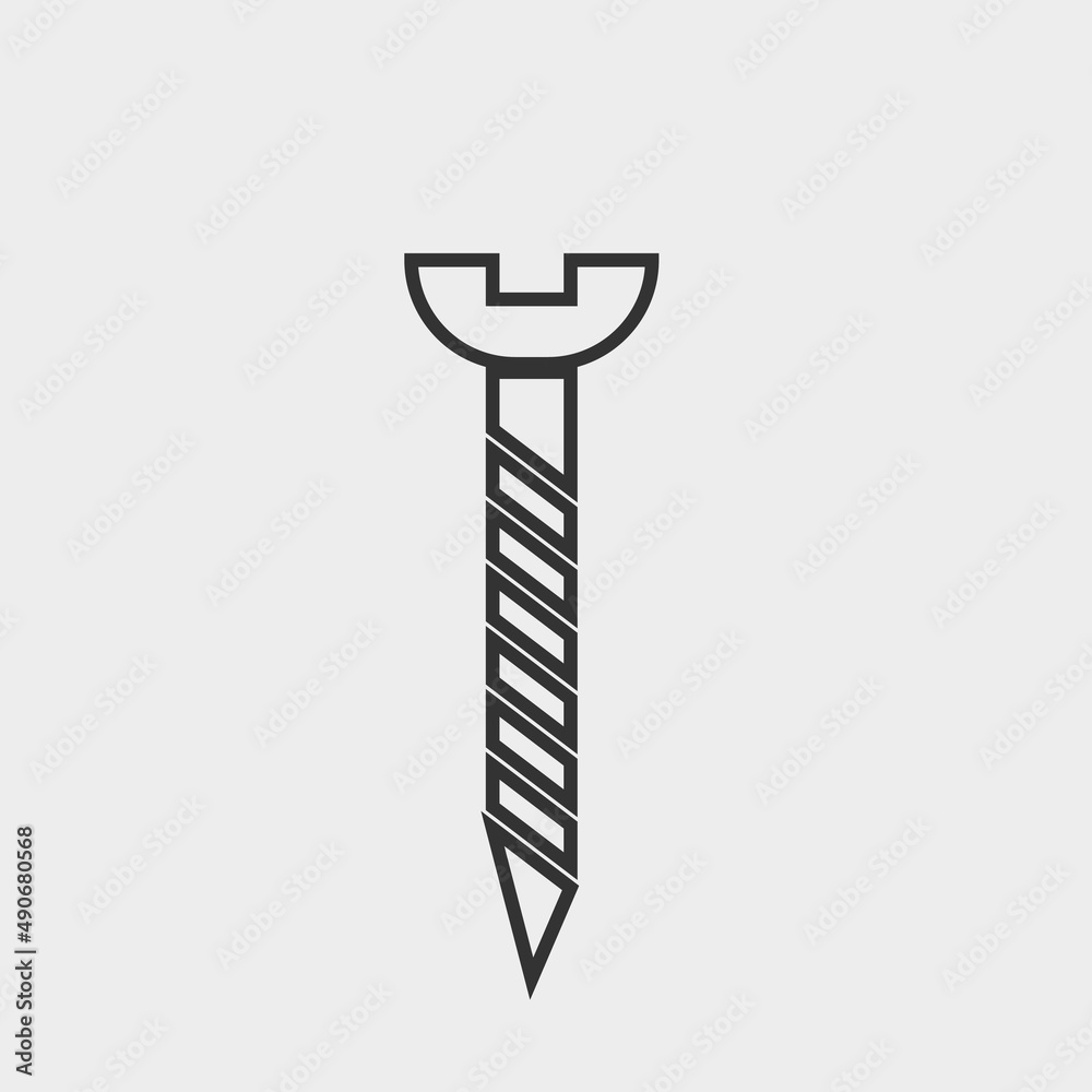 Screw vector icon illustration sign Screw vector icon illustration sign