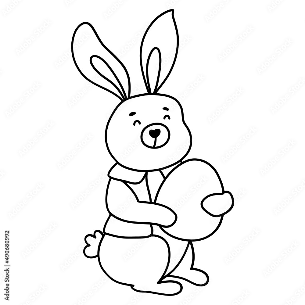 Obraz premium Easter bunny outline design-SVG