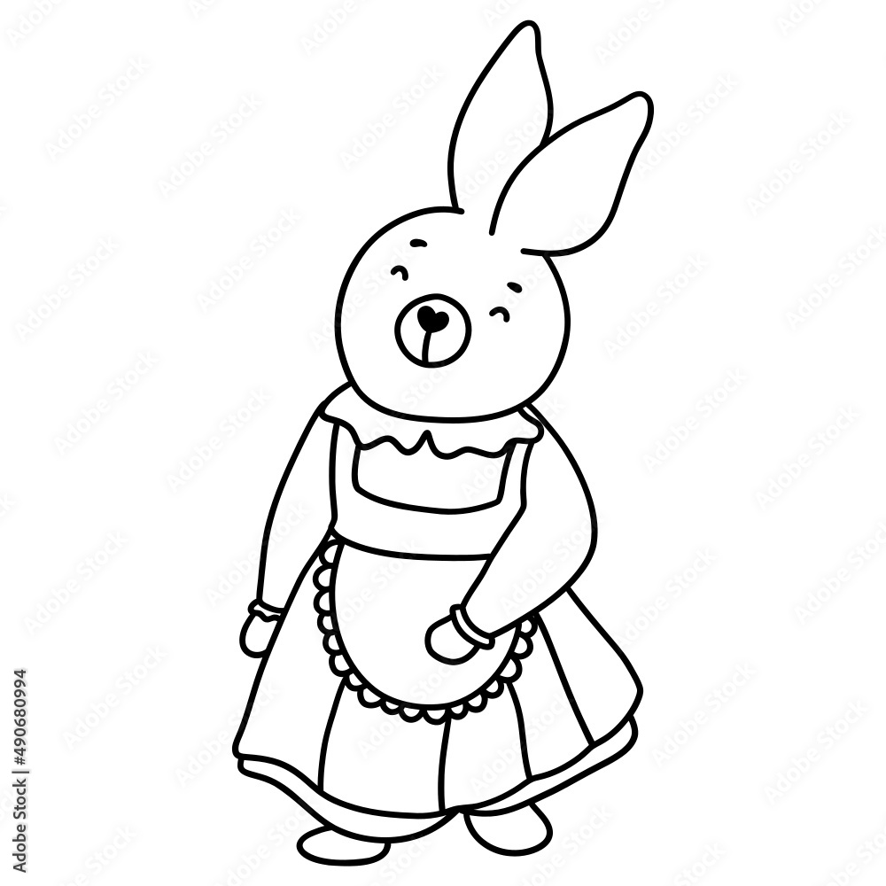 Easter bunny outline design-SVG