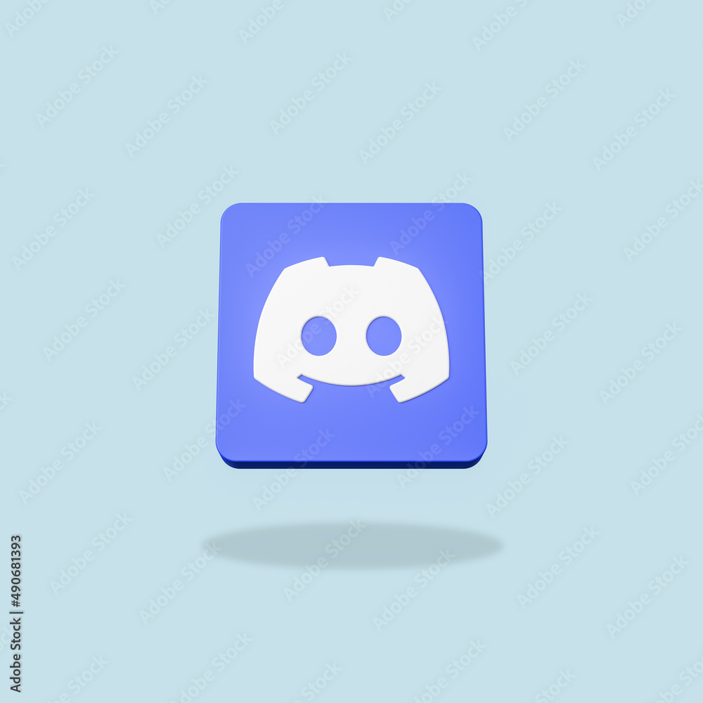Discord Logo on Flat Blue Background Stock Illustration Adobe Stock