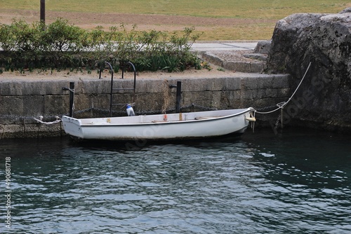 Italy  Riva of Garda Lake  Small boat at rest.