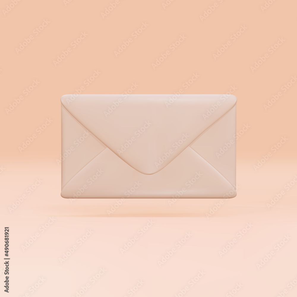 3d mail icon, email on yellow background. Vector illustration. 3d mail icon, email on yellow background. Vector illustration.