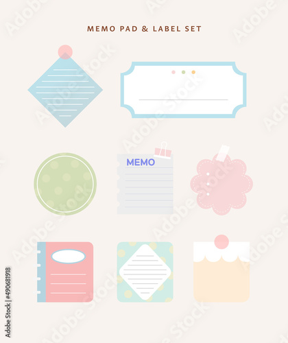 Sticker memo paper, label illustration
