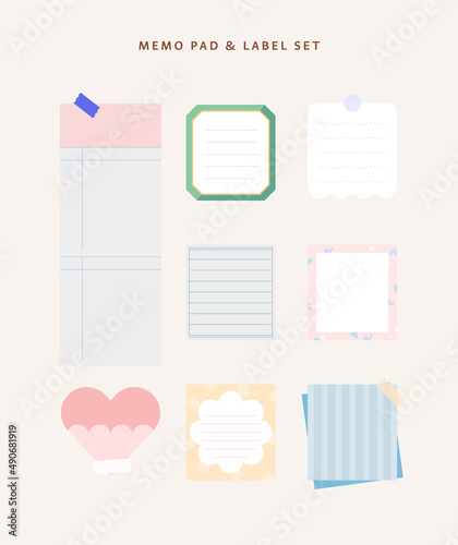 Sticker memo paper, label illustration
