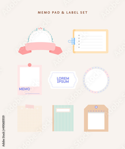 Sticker memo paper, label illustration

