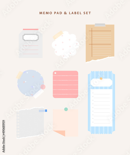 Sticker memo paper, label illustration
