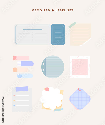 Sticker memo paper, label illustration
