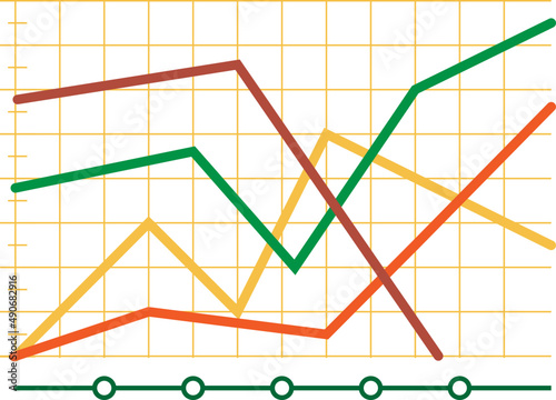 Graph or Chart Elements as Diagram Design for Business Presentation and Statistic Analysis