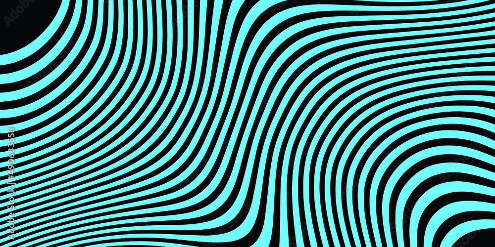 Black background and waves of light blue lines Black background and waves of light blue lines