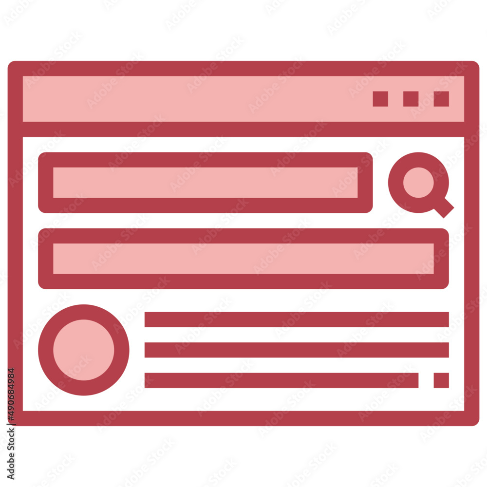 WEB PAGE red line icon,linear,outline,graphic,illustration WEB PAGE red line icon,linear,outline,graphic,illustration