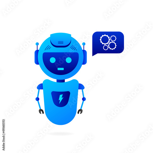 Chatbot icon concept, chat bot or chatterbot. Robot Virtual Assistance Of Website Or Mobile Applications. Vector illustration