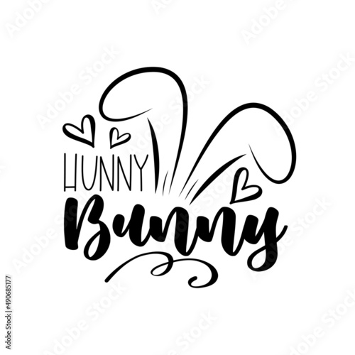 Hunny bunny - text with cute bunny ears. Good for Baby clothes, T shirt print, poster, card, and other gifts design.