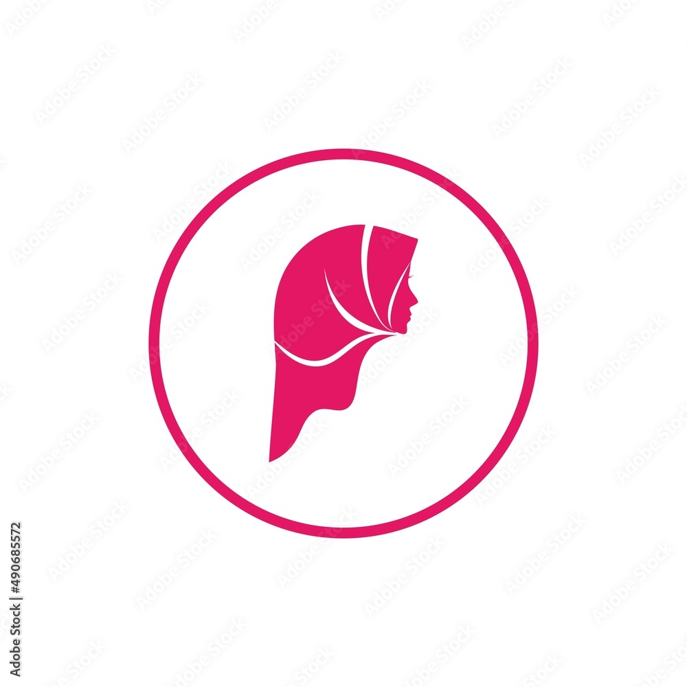 Muslimah hijab logo design hijab logo template vector image and icon Muslimah hijab logo design hijab logo template vector image and icon