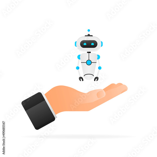 Chatbot icon concept, chat bot or chatterbot. Robot Virtual Assistance Of Website Or Mobile Applications. Vector illustration