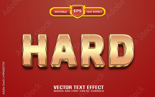 Hard editable text effect with golden style