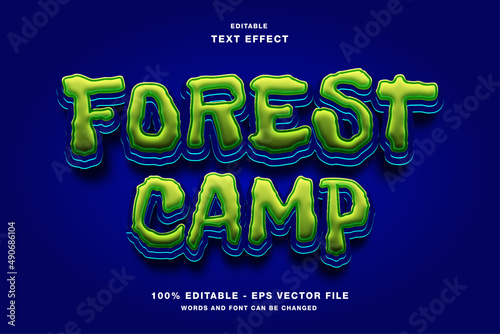 Forest Camp 3D Games Editable Text Effect