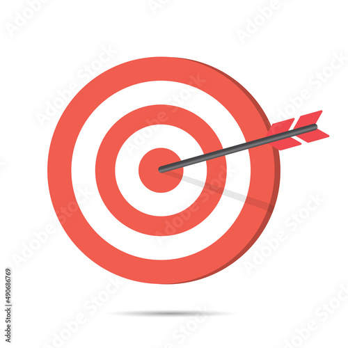 Red target board isolated on white background. vector illustration