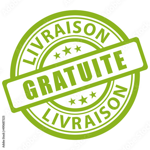 Tampon vert livraison gratuite. Icône vectoriel.